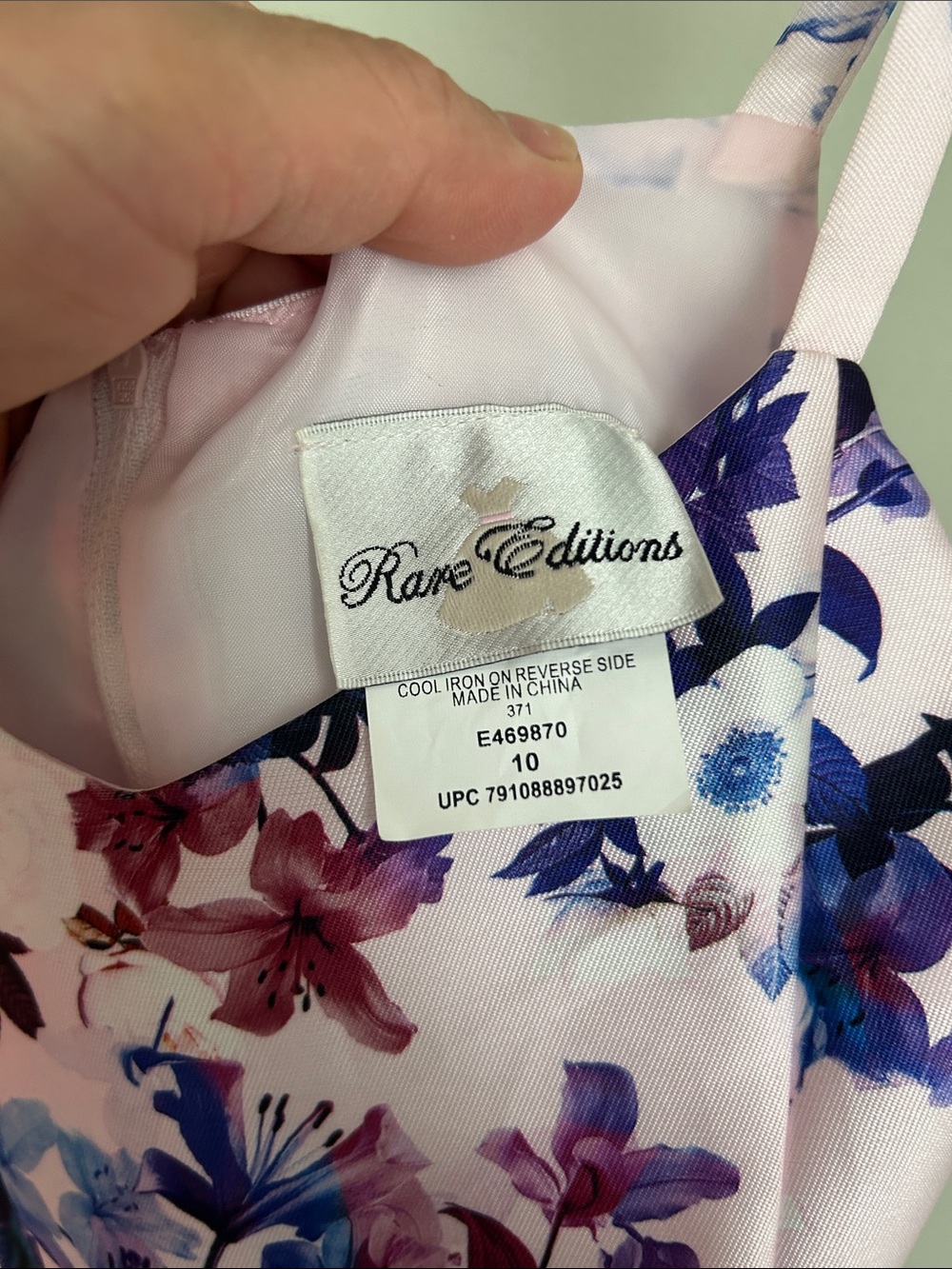 Rare Editions Pink Floral Hi-Low Spaghetti Strap Dress - Picture 7 of 7